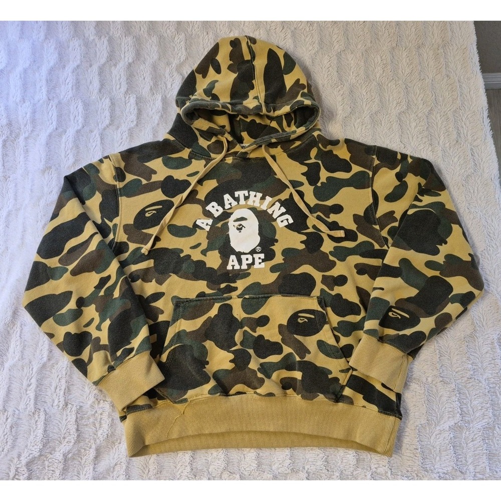 Bape A Bathing Ape Hoodie Sweatshirt Youth Large Camo Pullover Streetwear Kids